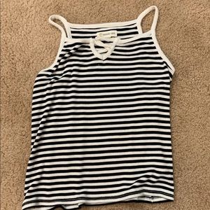 Black and white striped tank top